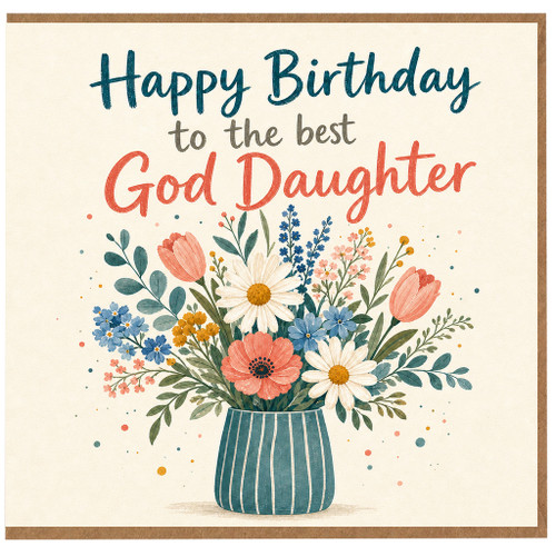 God Daughter Birthday Card, Happy Birthday to the Best God Daughter Floral Card