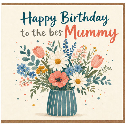 Mummy Birthday Card, Happy Birthday to the Best Mummy Floral Card