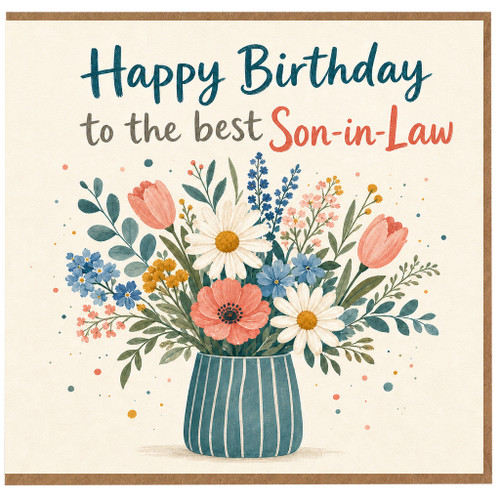 Son - in - Law Birthday Card, Happy Birthday to the Best Son - in - Law Floral Card