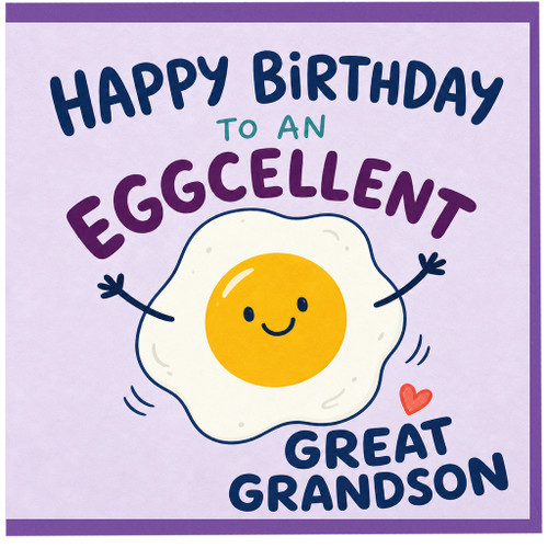 Great Grandson Birthday Card, Happy Birthday to an Egg - cellent Great Grandson Card