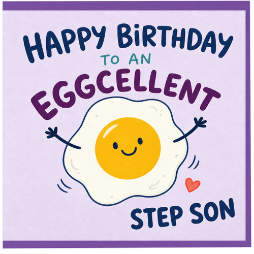 Step Son Birthday Card, Happy Birthday to an Eggcellent Step Son Card