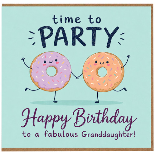 Granddaughter Birthday Card, Time to Party Happy Birthday Card