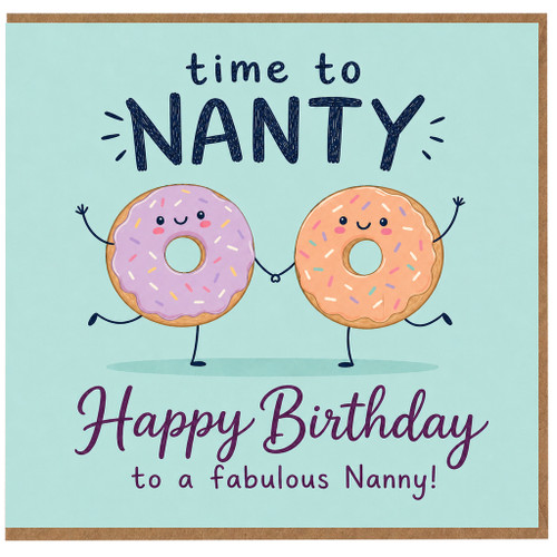 Nanny Birthday Card, Happy Birthday to a Fabulous Nanny Doughnut Design