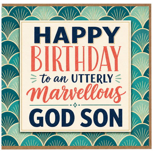 God Son Birthday Card, Happy Birthday to an Utterly Marvellous Godson