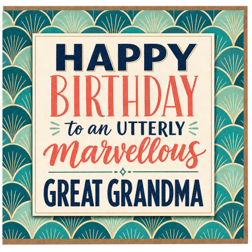 Great Grandma Birthday Card, Happy Birthday to an Utterly Marvellous Great Grandma Card