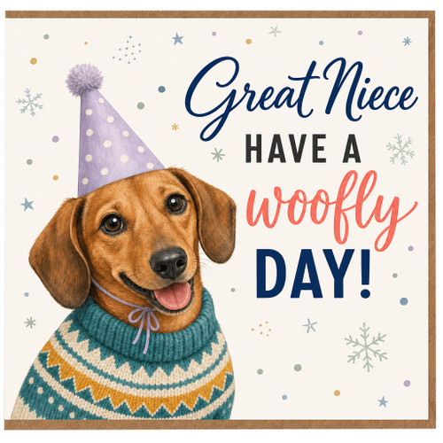 Great Niece Birthday Card, Have a Woofly Day Great Niece Card