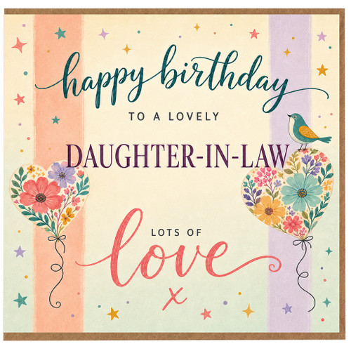 Daughter - in - Law Birthday Card, To a Lovely Daughter - in - Law Happy Birthday Card