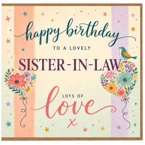 Sister - in - Law Birthday Card, Lovely Birthday Card for Sister - in - Law
