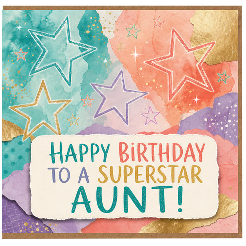 Aunt Birthday Card, Happy Birthday to a Superstar Aunt