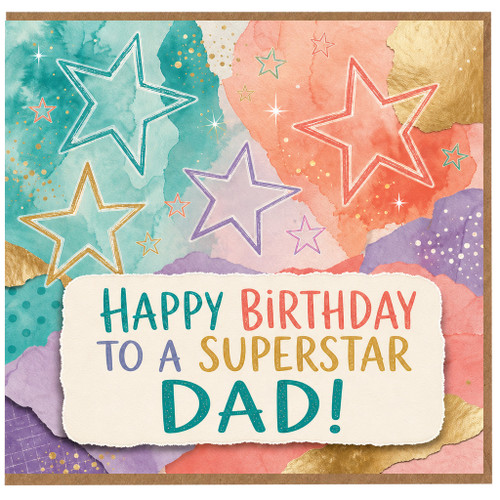 Dad Birthday Card, Happy Birthday to a Superstar Dad