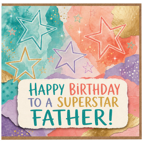 Father Birthday Card, Happy Birthday to a Superstar Father Card
