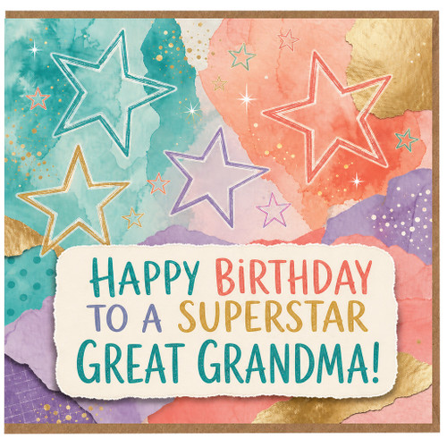Great Grandma Birthday Card, Happy Birthday to a Superstar Great Grandma Card