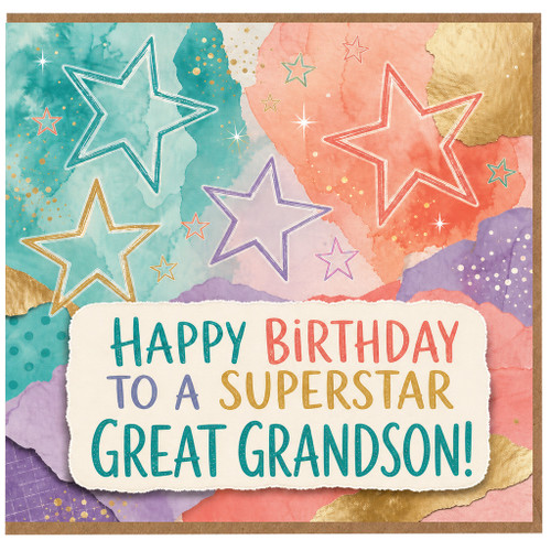 Great Grandson Birthday Card, Happy Birthday to a Superstar Great Grandson
