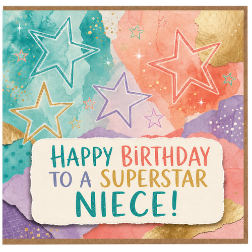 Niece Birthday Card - Happy Birthday to a Superstar Niece