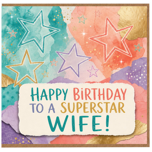 Wife Birthday Card, Happy Birthday to a Superstar Wife