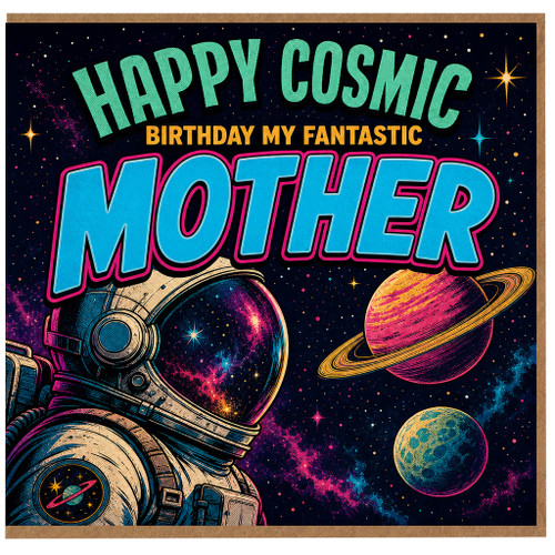 Mother Birthday Card, Happy Cosmic Birthday My Fantastic Mother