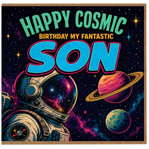 Son Birthday Card, Happy Cosmic Birthday My Fantastic Son