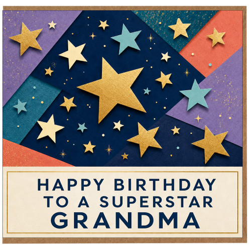 Grandma Birthday Card, Happy Birthday to a Superstar Grandma Card