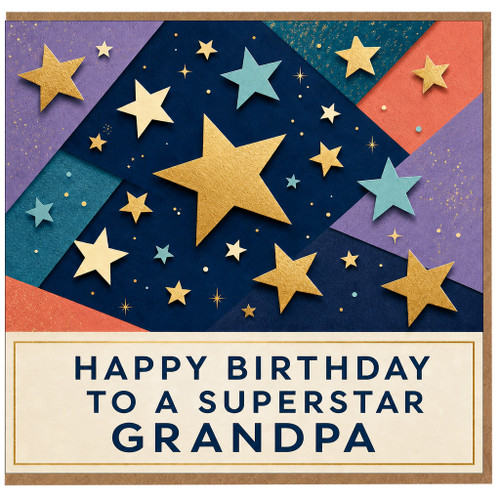 Grandpa Birthday Card, Happy Birthday to a Superstar Grandpa Card