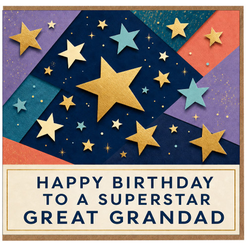 Great Grandad Birthday Card - Happy Birthday to a Superstar