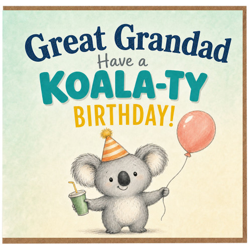 Great Grandad Birthday Card, Koala - ty Birthday Card for Great Grandad