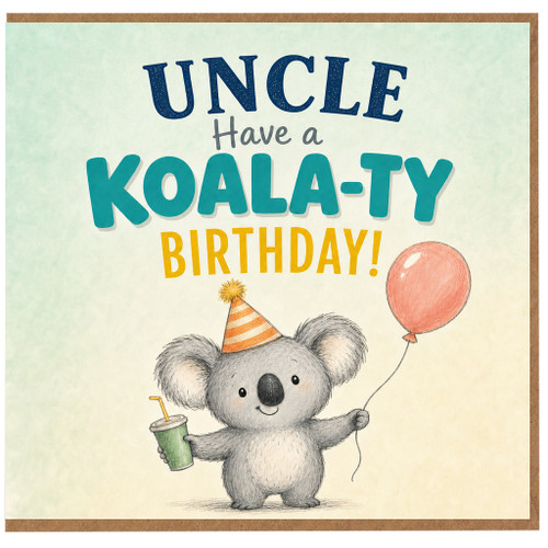 Uncle Birthday Card, Have a Koala - ty Birthday Funny Koala Card
