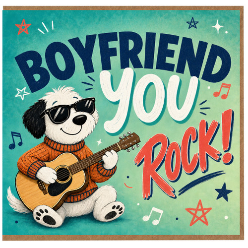 Boyfriend Birthday Card, Boyfriend You Rock Card