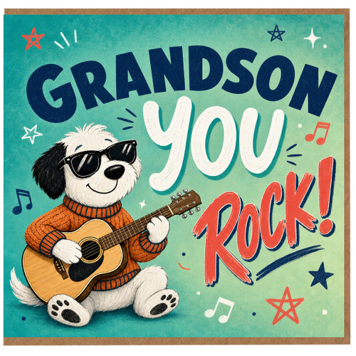Grandson Birthday Card, Grandson You Rock Card