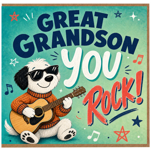 Great Grandson Birthday Card, Great Grandson You Rock Card