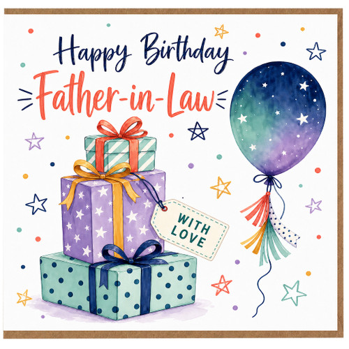 Father - in - Law Birthday Card, Happy Birthday With Love Gift Card