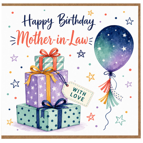 Mother - in - Law Birthday Card, Happy Birthday With Love Gift Design