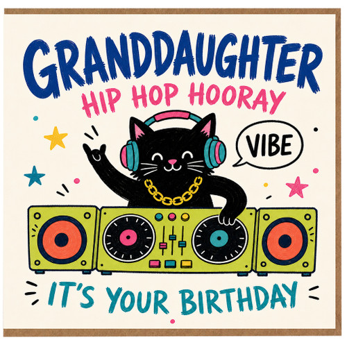 Granddaughter Birthday Card, Hip Hop Hooray It's Your Birthday Card