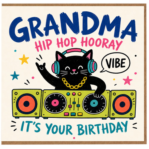 Grandma Birthday Card, Hip Hop Hooray Vibe Birthday Card