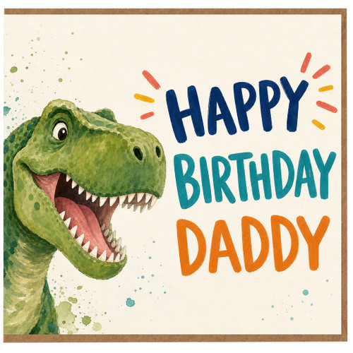 Daddy Birthday Card, Dinosaur Happy Birthday Daddy Card