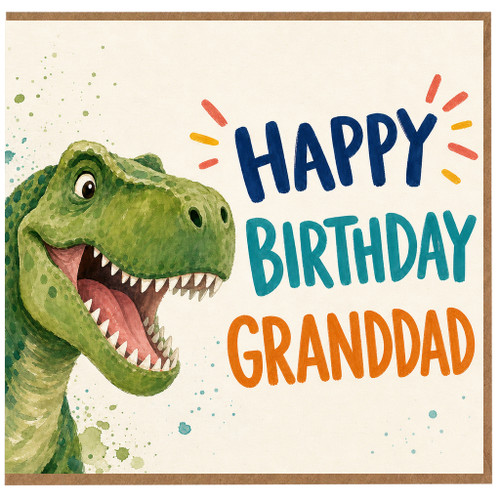 Granddad Birthday Card, Dinosaur Happy Birthday Grandad Card
