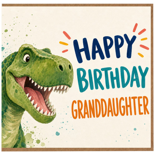 Granddaughter Birthday Card, Dinosaur Happy Birthday Card
