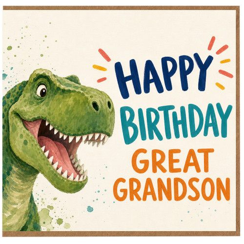 Great Grandson Birthday Card, Dinosaur Happy Birthday Card