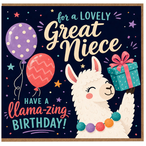 Great Niece Birthday Card, Llama - zing Birthday Card for Great Niece