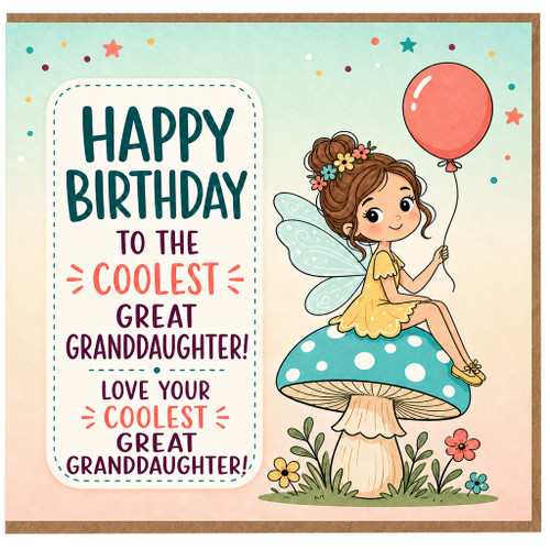 Great Granddaughter Birthday Card, Coolest Great Granddaughter Birthday Card