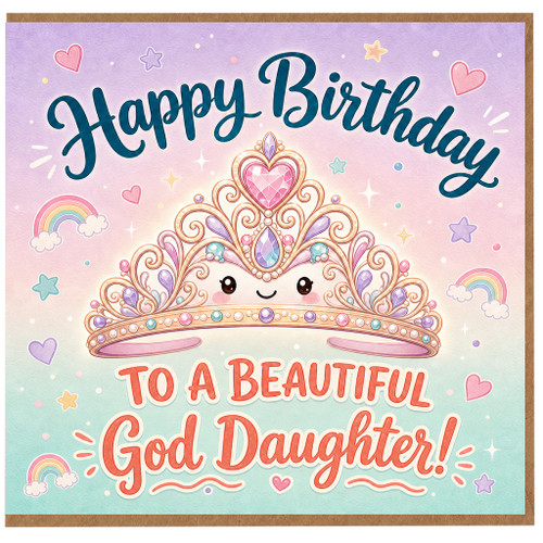 God Daughter Birthday Card, To A Beautiful God Daughter Happy Birthday Card