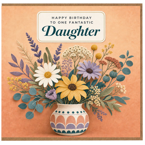 Daughter Birthday Card, Happy Birthday to One Fantastic Daughter Floral Card