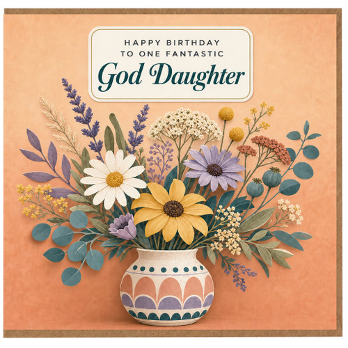 God Daughter Birthday Card, Happy Birthday to One Fantastic God Daughter Floral Card