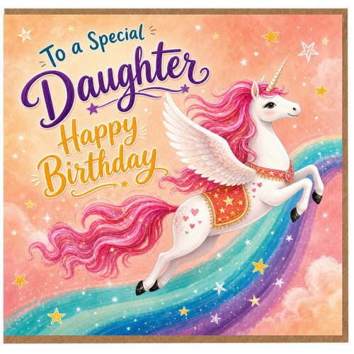 Daughter Happy Birthday Card, Special Unicorn Birthday Card