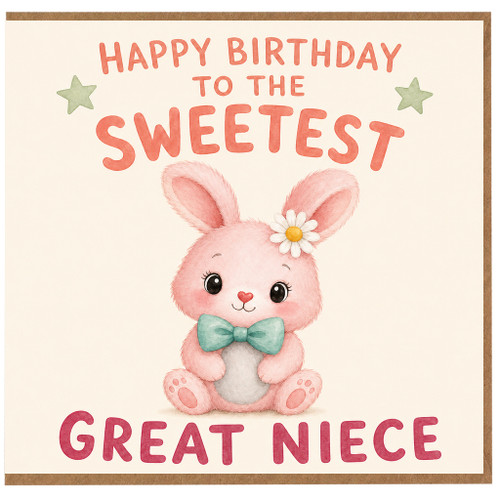 Great Niece Birthday Card, Happy Birthday to the Sweetest Great Niece Card
