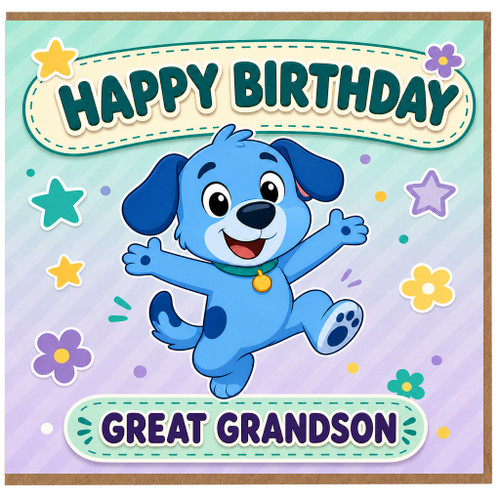 Great Grandson Birthday Card, Cute Great Grandson Happy Birthday Card
