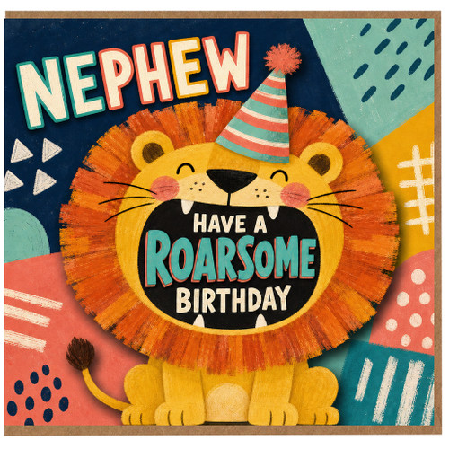 Nephew Birthday Card, Have a Roarsome Birthday Lion Card