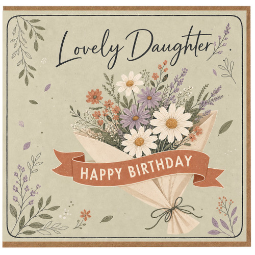 Daughter Birthday Card, Lovely Daughter Happy Birthday Floral Card