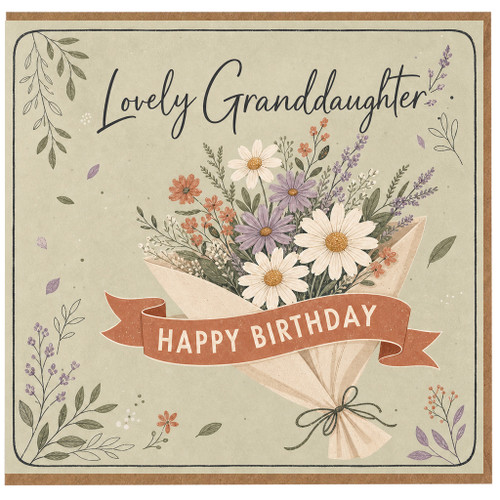 Granddaughter Birthday Card, Lovely Granddaughter Happy Birthday Floral Bouquet Card