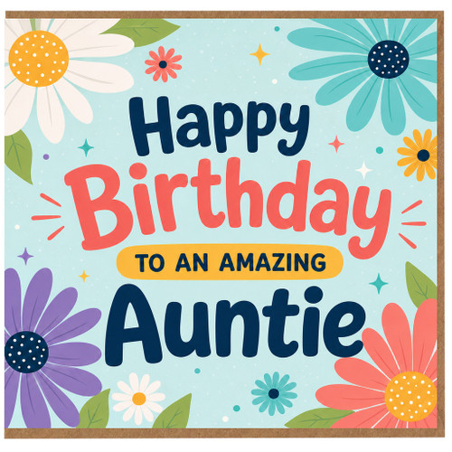 Auntie Birthday Card, Happy Birthday to an Amazing Auntie Floral Card