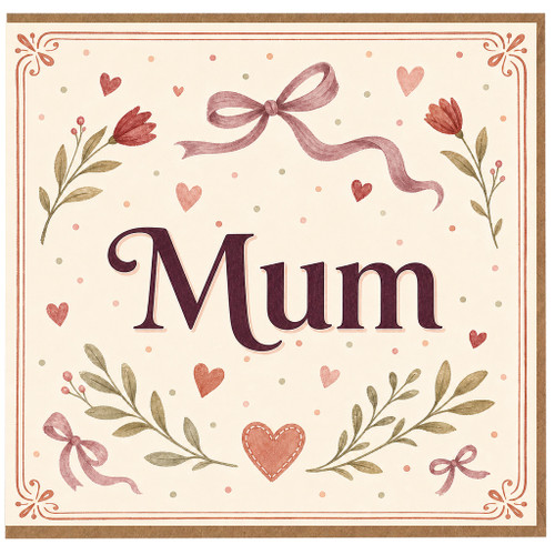 Mum Card, Floral Heart Greeting Card